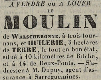 Courrier de la Moselle le 01/10/1846